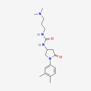 1-(3-(Dimethylamino)propyl)-3-(1-(3,4-dimethylphenyl)-5-oxopyrrolidin-3-yl)urea