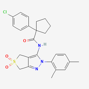 1-(4-chlorophenyl)-N-(2-(2,4-dimethylphenyl)-5,5-dioxido-4,6-dihydro-2H-thieno[3,4-c]pyrazol-3-yl)cyclopentanecarboxamide