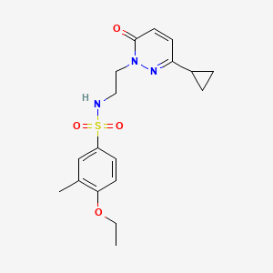 molecular formula C18H23N3O4S B2531127 N-(2-(3-cyclopropyl-6-oxopyridazin-1(6H)-yl)ethyl)-4-ethoxy-3-methylbenzenesulfonamide CAS No. 2034423-82-8