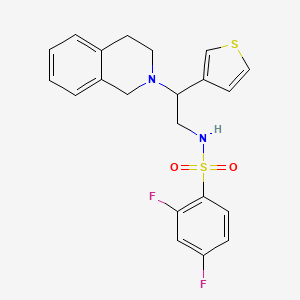 N-(2-(3,4-dihydroisoquinolin-2(1H)-yl)-2-(thiophen-3-yl)ethyl)-2,4-difluorobenzenesulfonamide