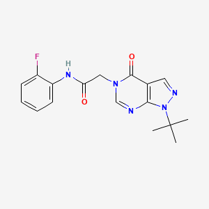2-(1-tert-butyl-4-oxopyrazolo[3,4-d]pyrimidin-5-yl)-N-(2-fluorophenyl)acetamide
