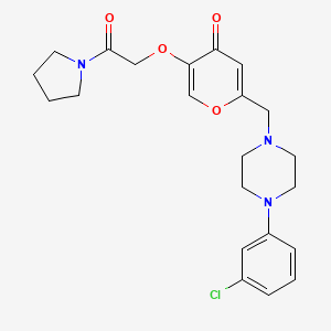 2-((4-(3-chlorophenyl)piperazin-1-yl)methyl)-5-(2-oxo-2-(pyrrolidin-1-yl)ethoxy)-4H-pyran-4-one