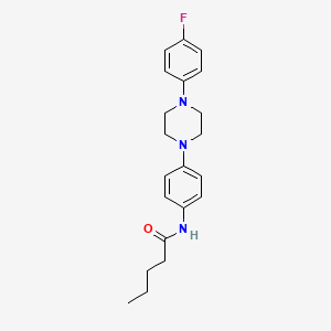 molecular formula C21H26FN3O B2531159 N-{4-[4-(4-氟苯基)哌嗪基]苯基}戊酰胺 CAS No. 303151-20-4