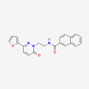 molecular formula C21H17N3O3 B2531177 N-{2-[3-(furan-2-yl)-6-oxo-1,6-dihydropyridazin-1-yl]ethyl}naphthalene-2-carboxamide CAS No. 946212-05-1