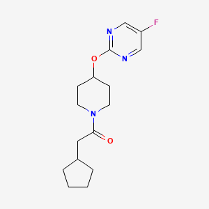 2-Cyclopentyl-1-[4-(5-fluoropyrimidin-2-yl)oxypiperidin-1-yl]ethanone