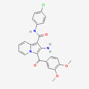2-amino-N-(4-chlorophenyl)-3-(3,4-dimethoxybenzoyl)indolizine-1-carboxamide