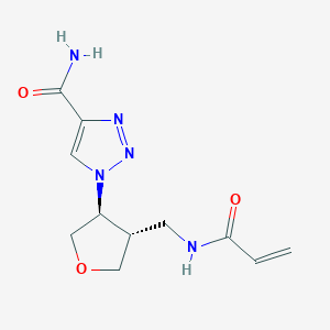 1-[(3S,4S)-4-[(Prop-2-enoylamino)methyl]oxolan-3-yl]triazole-4-carboxamide