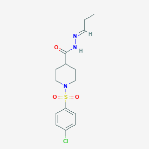 1-(4-chlorobenzenesulfonyl)-N'-[(1E)-propylidene]piperidine-4-carbohydrazide
