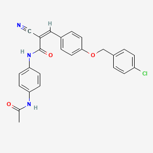 (Z)-N-(4-Acetamidophenyl)-3-[4-[(4-chlorophenyl)methoxy]phenyl]-2-cyanoprop-2-enamide