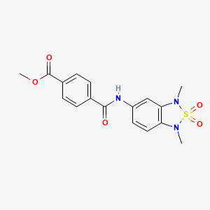 Methyl 4-((1,3-dimethyl-2,2-dioxido-1,3-dihydrobenzo[c][1,2,5]thiadiazol-5-yl)carbamoyl)benzoate