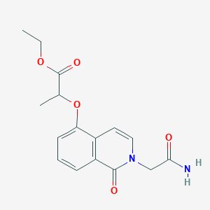 molecular formula C16H18N2O5 B2531268 Ethyl 2-((2-(2-amino-2-oxoethyl)-1-oxo-1,2-dihydroisoquinolin-5-yl)oxy)propanoate CAS No. 868224-34-4