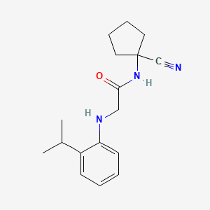 molecular formula C17H23N3O B2531279 N-(1-cyanocyclopentyl)-2-{[2-(propan-2-yl)phenyl]amino}acetamide CAS No. 1210890-99-5