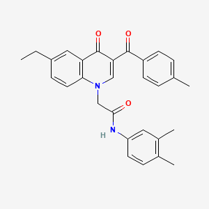 molecular formula C29H28N2O3 B2531311 N-(3,4-dimethylphenyl)-2-[6-ethyl-3-(4-methylbenzoyl)-4-oxo-1,4-dihydroquinolin-1-yl]acetamide CAS No. 898344-18-8