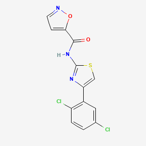 molecular formula C13H7Cl2N3O2S B2531323 N-(4-(2,5-dichlorophenyl)thiazol-2-yl)isoxazole-5-carboxamide CAS No. 919860-50-7