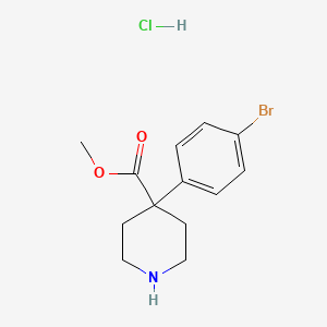 molecular formula C13H17BrClNO2 B2531333 Methyl 4-(4-bromophenyl)piperidine-4-carboxylate hydrochloride CAS No. 2228469-69-8