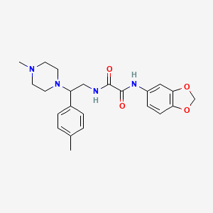 molecular formula C23H28N4O4 B2531338 N1-(benzo[d][1,3]dioxol-5-yl)-N2-(2-(4-methylpiperazin-1-yl)-2-(p-tolyl)ethyl)oxalamide CAS No. 898452-15-8