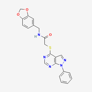 N-(1,3-benzodioxol-5-ylmethyl)-2-(1-phenylpyrazolo[3,4-d]pyrimidin-4-yl)sulfanylacetamide