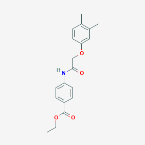 molecular formula C19H21NO4 B253136 Ethyl 4-{[(3,4-dimethylphenoxy)acetyl]amino}benzoate 