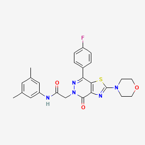 molecular formula C25H24FN5O3S B2531393 N-(3,5-dimethylphenyl)-2-(7-(4-fluorophenyl)-2-morpholino-4-oxothiazolo[4,5-d]pyridazin-5(4H)-yl)acetamide CAS No. 1105218-35-6