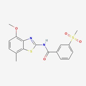 molecular formula C17H16N2O4S2 B2531445 3-methanesulfonyl-N-(4-methoxy-7-methyl-1,3-benzothiazol-2-yl)benzamide CAS No. 896333-47-4