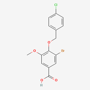 B2531457 3-Bromo-4-[(4-chlorobenzyl)oxy]-5-methoxybenzoic acid CAS No. 872197-09-6