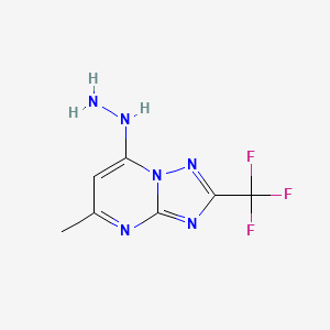 molecular formula C7H7F3N6 B2531464 7-Hydrazinyl-5-methyl-2-(trifluoromethyl)-[1,2,4]triazolo[1,5-a]pyrimidine CAS No. 890590-96-2