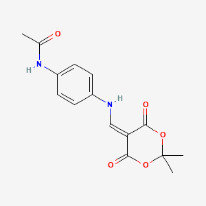 molecular formula C15H16N2O5 B2531465 N-(4-{[(2,2-dimethyl-4,6-dioxo-1,3-dioxan-5-ylidene)methyl]amino}phenyl)acetamide CAS No. 370846-47-2