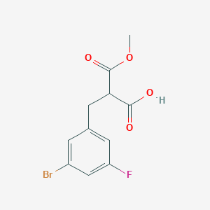 molecular formula C11H10BrFO4 B2531477 2-[(3-Bromo-5-fluorophenyl)methyl]-3-methoxy-3-oxopropanoic acid CAS No. 1912845-39-6