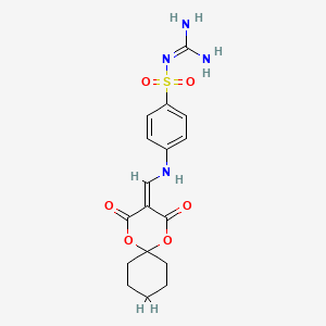 molecular formula C17H20N4O6S B2531498 N-{4-[({2,4-dioxo-1,5-dioxaspiro[5.5]undecan-3-ylidene}methyl)amino]benzenesulfonyl}guanidine CAS No. 1170122-30-1