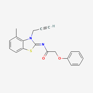 molecular formula C19H16N2O2S B2531499 N-[(2Z)-4-methyl-3-(prop-2-yn-1-yl)-2,3-dihydro-1,3-benzothiazol-2-ylidene]-2-phenoxyacetamide CAS No. 868674-97-9