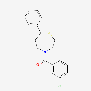 B2531508 (3-Chlorophenyl)(7-phenyl-1,4-thiazepan-4-yl)methanone CAS No. 1797637-33-2