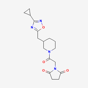1-(2-(3-((3-Cyclopropyl-1,2,4-oxadiazol-5-yl)methyl)piperidin-1-yl)-2-oxoethyl)pyrrolidine-2,5-dione
