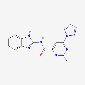 N-(1H-benzo[d]imidazol-2-yl)-2-methyl-6-(1H-pyrazol-1-yl)pyrimidine-4-carboxamide