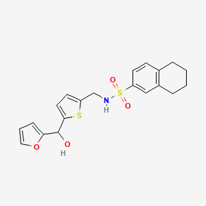 molecular formula C20H21NO4S2 B2531520 N-((5-(furan-2-yl(hydroxy)methyl)thiophen-2-yl)methyl)-5,6,7,8-tetrahydronaphthalene-2-sulfonamide CAS No. 1798459-10-5
