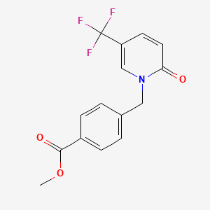 molecular formula C15H12F3NO3 B2531537 methyl 4-{[2-oxo-5-(trifluoromethyl)-1(2H)-pyridinyl]methyl}benzenecarboxylate CAS No. 339024-94-1