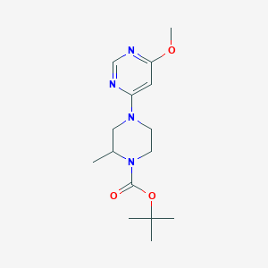 molecular formula C15H24N4O3 B2531545 Tert-butyl 4-(6-methoxypyrimidin-4-yl)-2-methylpiperazine-1-carboxylate CAS No. 1353954-72-9