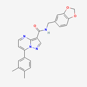 N-(1,3-benzodioxol-5-ylmethyl)-7-(3,4-dimethylphenyl)pyrazolo[1,5-a]pyrimidine-3-carboxamide