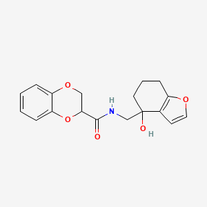 N-((4-hydroxy-4,5,6,7-tetrahydrobenzofuran-4-yl)methyl)-2,3-dihydrobenzo[b][1,4]dioxine-2-carboxamide