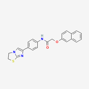 molecular formula C23H19N3O2S B2531586 N-(4-(2,3-dihydroimidazo[2,1-b]thiazol-6-yl)phenyl)-2-(naphthalen-2-yloxy)acetamide CAS No. 893992-59-1