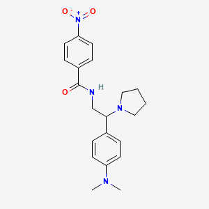 molecular formula C21H26N4O3 B2531596 N-(2-(4-(dimethylamino)phenyl)-2-(pyrrolidin-1-yl)ethyl)-4-nitrobenzamide CAS No. 941949-22-0