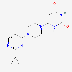 6-(4-(2-cyclopropylpyrimidin-4-yl)piperazin-1-yl)pyrimidine-2,4(1H,3H)-dione
