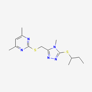 2-[(5-Butan-2-ylsulfanyl-4-methyl-1,2,4-triazol-3-yl)methylsulfanyl]-4,6-dimethylpyrimidine