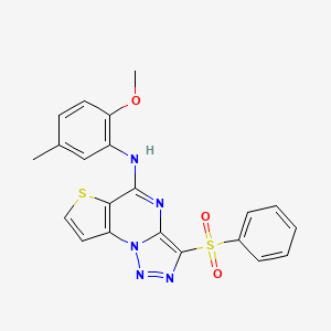 N-(2-methoxy-5-methylphenyl)-3-(phenylsulfonyl)thieno[2,3-e][1,2,3]triazolo[1,5-a]pyrimidin-5-amine