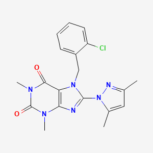 7-(2-chlorobenzyl)-8-(3,5-dimethyl-1H-pyrazol-1-yl)-1,3-dimethyl-1H-purine-2,6(3H,7H)-dione