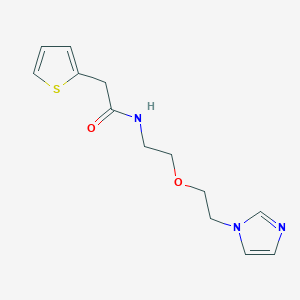 molecular formula C13H17N3O2S B2531631 N-{2-[2-(1H-imidazol-1-yl)ethoxy]ethyl}-2-(thiophen-2-yl)acetamide CAS No. 2097862-90-1