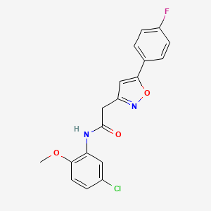 N-(5-chloro-2-methoxyphenyl)-2-(5-(4-fluorophenyl)isoxazol-3-yl)acetamide