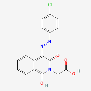 B2531645 2-[4-[(Z)-2-(4-chlorophenyl)hydrazono]-1,3-dioxo-2(1H,3H)-isoquinolinyl]acetic acid CAS No. 924862-23-7