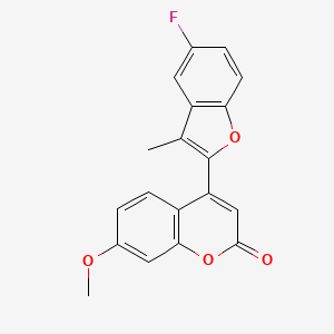 4-(5-Fluoro-3-methyl-1-benzofuran-2-yl)-7-methoxychromen-2-one