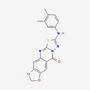 2-(3,4-dimethylanilino)-10H-[1,3]dioxolo[4,5-g][1,3,4]thiadiazolo[2,3-b]quinazolin-10-one