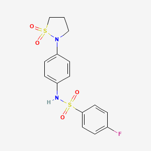 N-[4-(1,1-dioxo-1,2-thiazolidin-2-yl)phenyl]-4-fluorobenzenesulfonamide